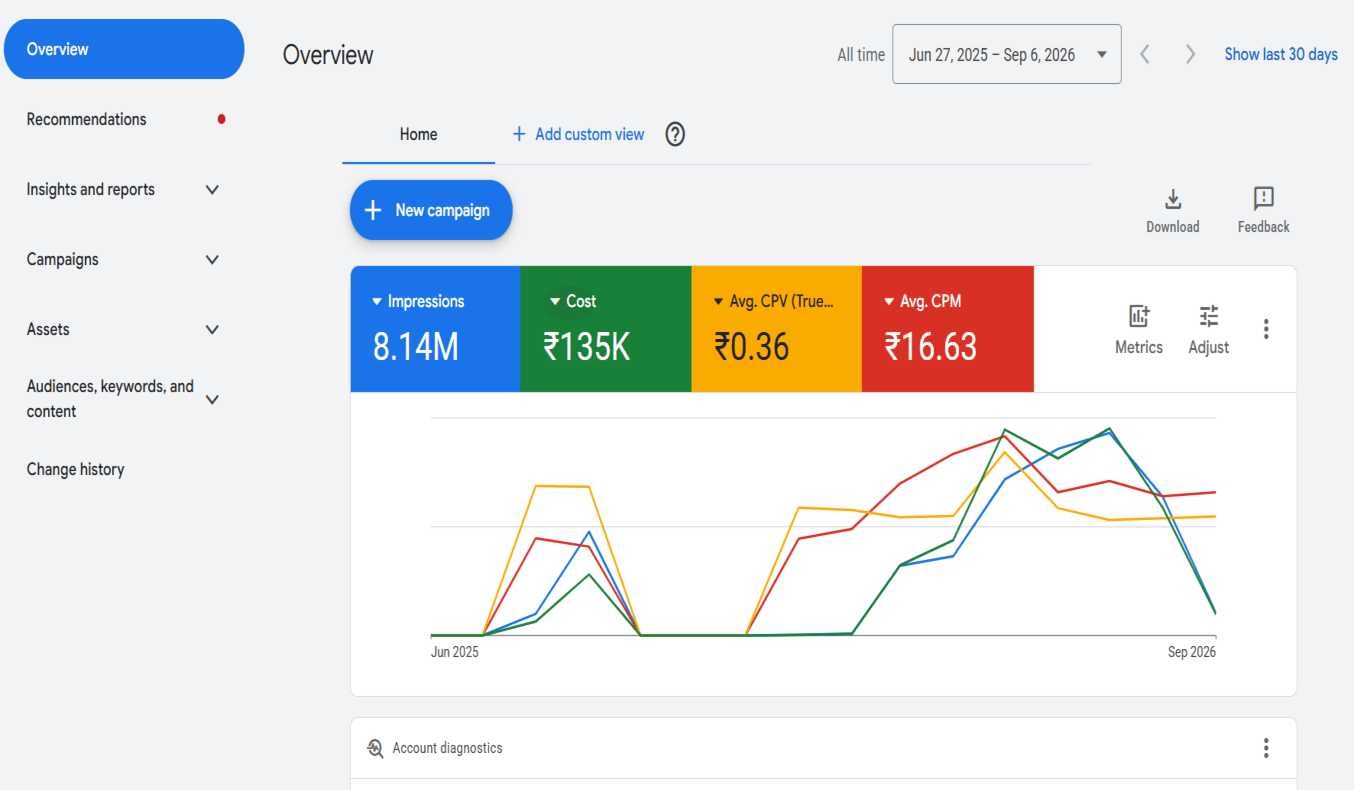 Google Ads Campaign ROI Screenshot
